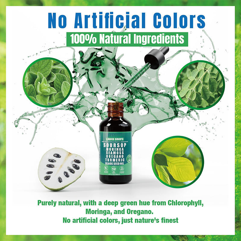 Herborigen Soursop Bitters with Sea Moss & Moringa – Liquid Herbal Drops for Joint Health, Inflammation Support & Daily Vitality | Black Seed, Turmeric, Oregano