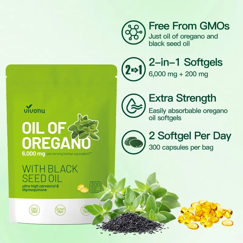 Oregano Oil Capsules (Green Bag) – New Eco Pack