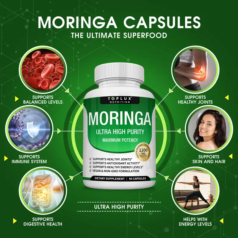 Moringa 1200mg Capsules – The Nutrient-Dense Superfood
