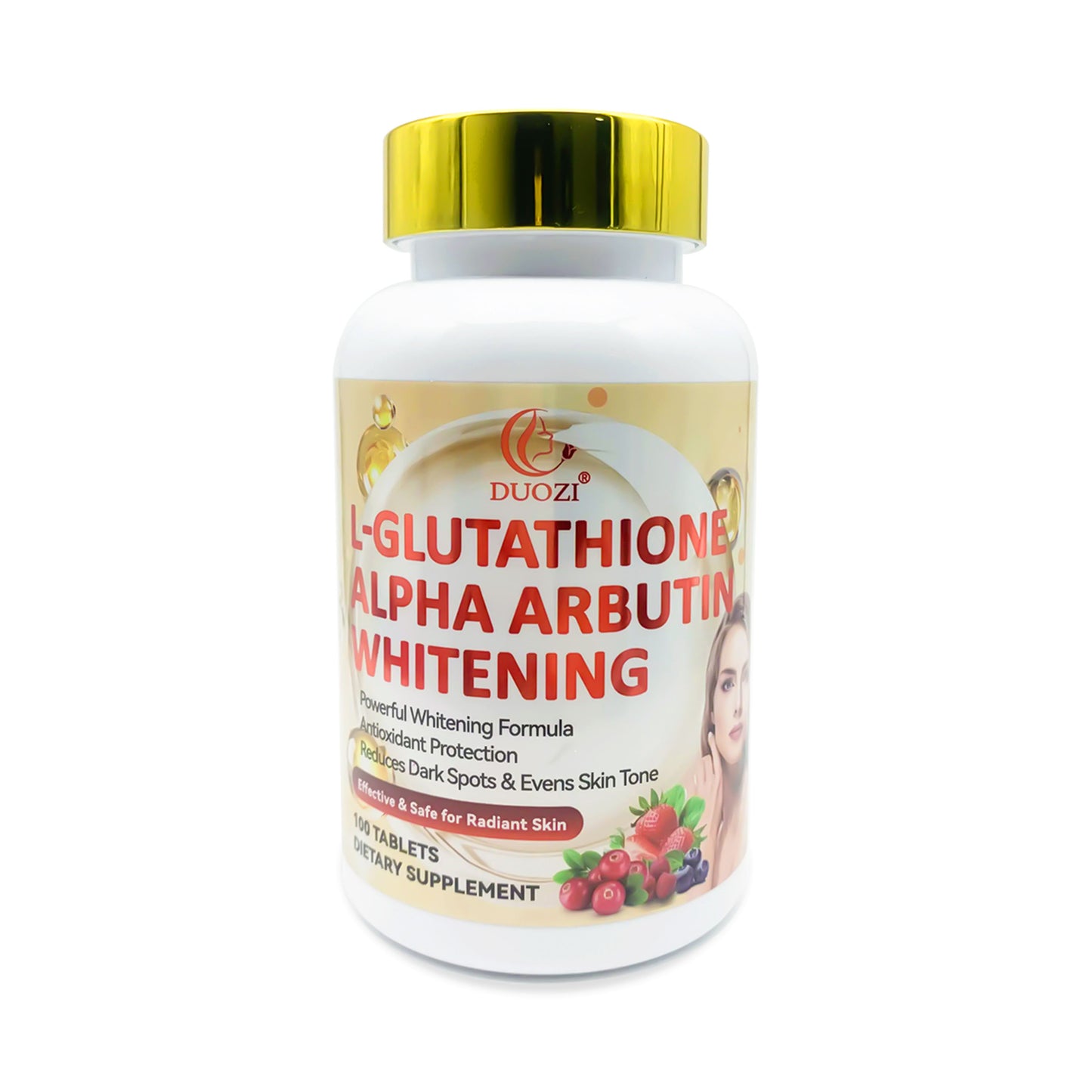 Glutathione Vitamin C & Arbutin Tablets – Skin Whitening, Dark Spot Removal & Anti-Aging Supplement, 100 Tablets per Bottle
