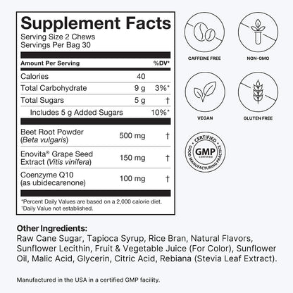 Herborigen Super Beet Heart Gummies – Advanced Nitric Oxide Booster for Healthy Blood Pressure | Tasty Beet Root Soft Chews, No Artificial Colors