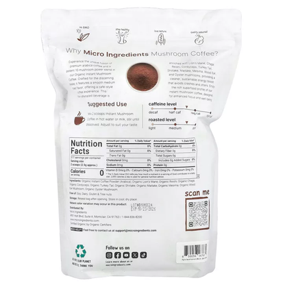 Organic 10-in-1 Mushroom Coffee - Lion's Mane, Chaga, Reishi