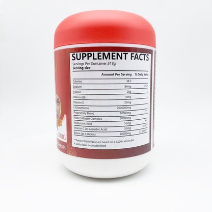 2,000,000mg L-Glutathione Skin Whitening Powder – High-Potency Glutathione Supplement for Brightening & Anti-Aging, 518g per Bottle