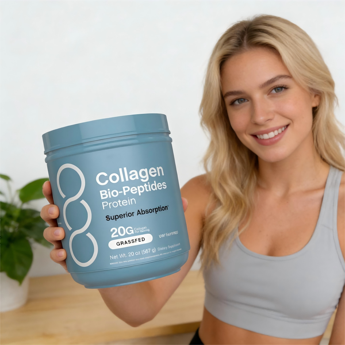 Herborigen Collagen Biopeptide Instant Powder 20 oz 567 g Adult Skin Brightening Improves Bone Density Natural