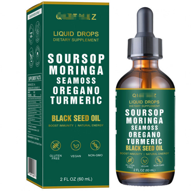 Herborigen Soursop Bitters with Sea Moss & Moringa – Liquid Herbal Drops for Joint Health, Inflammation Support & Daily Vitality | Black Seed, Turmeric, Oregano