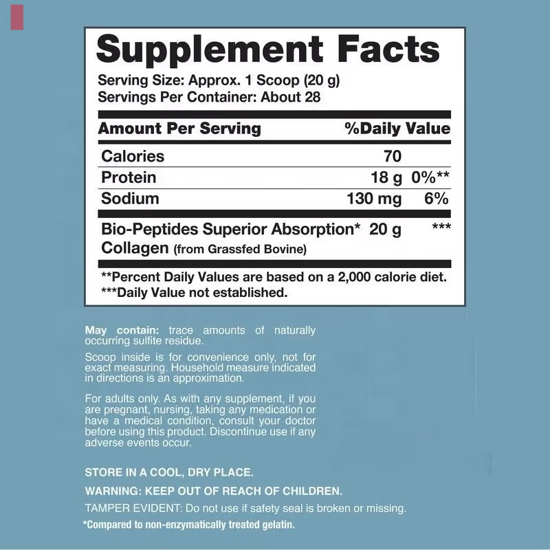 Herborigen Collagen Biopeptide Instant Powder 20 oz 567 g Adult Skin Brightening Improves Bone Density Natural