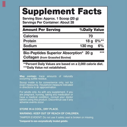 Herborigen Collagen Biopeptide Instant Powder 20 oz 567 g Adult Skin Brightening Improves Bone Density Natural
