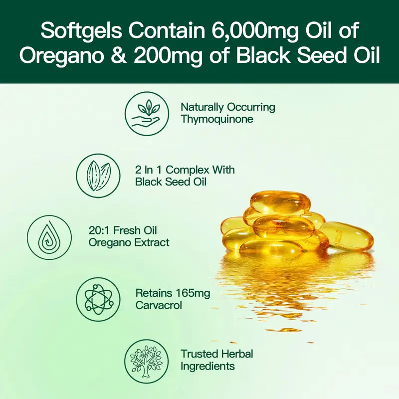 Oregano Oil Capsules (Green Bag) – New Eco Pack