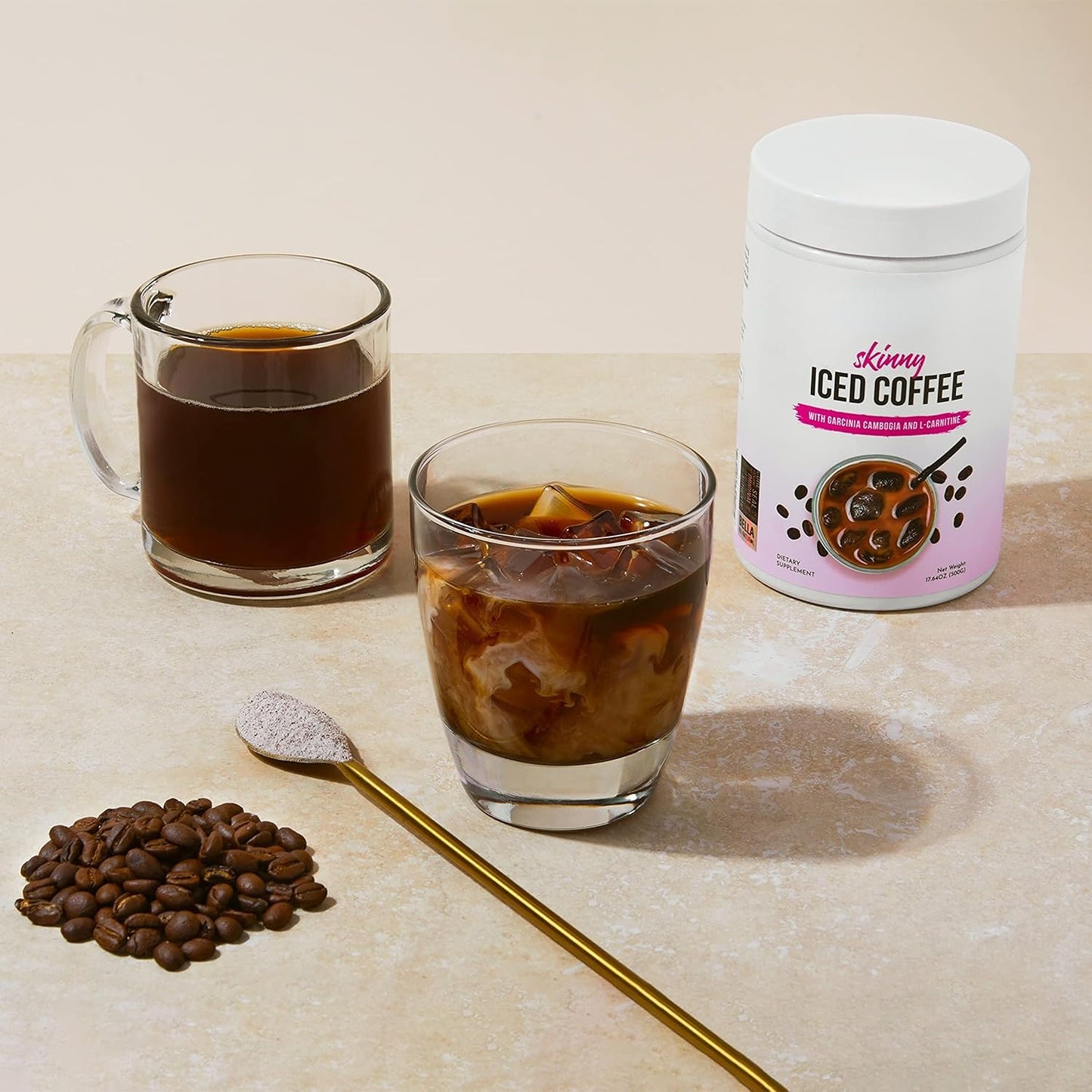 Herborigen Skinny Iced Coffee, ganz natürlich – köstlicher Geschmack, 500 Gramm (17,637 Unzen)