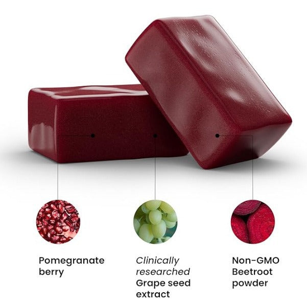 Herborigen Super Beet Heart Gummies – Advanced Nitric Oxide Booster for Healthy Blood Pressure | Tasty Beet Root Soft Chews, No Artificial Colors