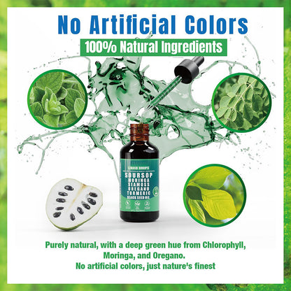Herborigen Soursop Bitters with Sea Moss & Moringa – Liquid Herbal Drops for Joint Health, Inflammation Support & Daily Vitality | Black Seed, Turmeric, Oregano