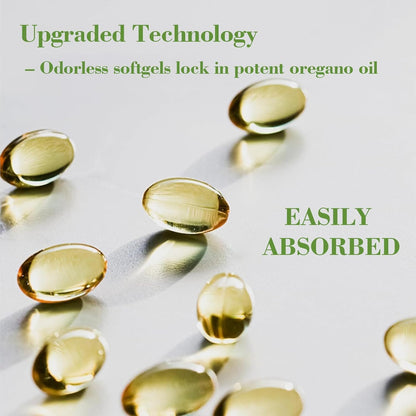 Herborigen Oregano Oil Softgels with Black Seed Oil – 180 Count | 4X Strength Carvacrol & Thymoquinone | Non-GMO