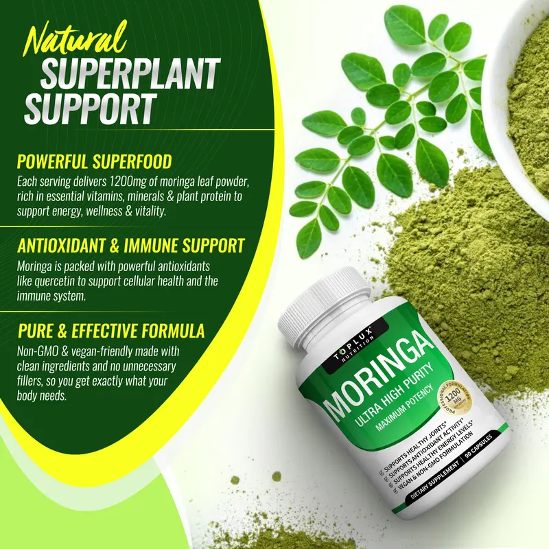 Moringa 1200mg Capsules – The Nutrient-Dense Superfood