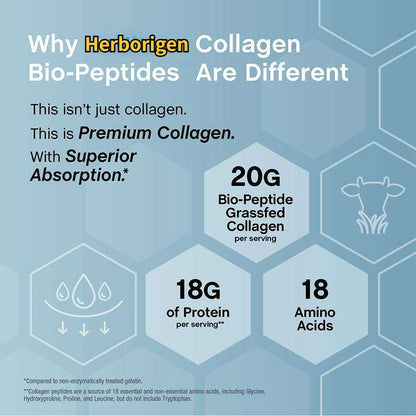 Herborigen Collagen Biopeptide Instant Powder 20 oz 567 g Adult Skin Brightening Improves Bone Density Natural