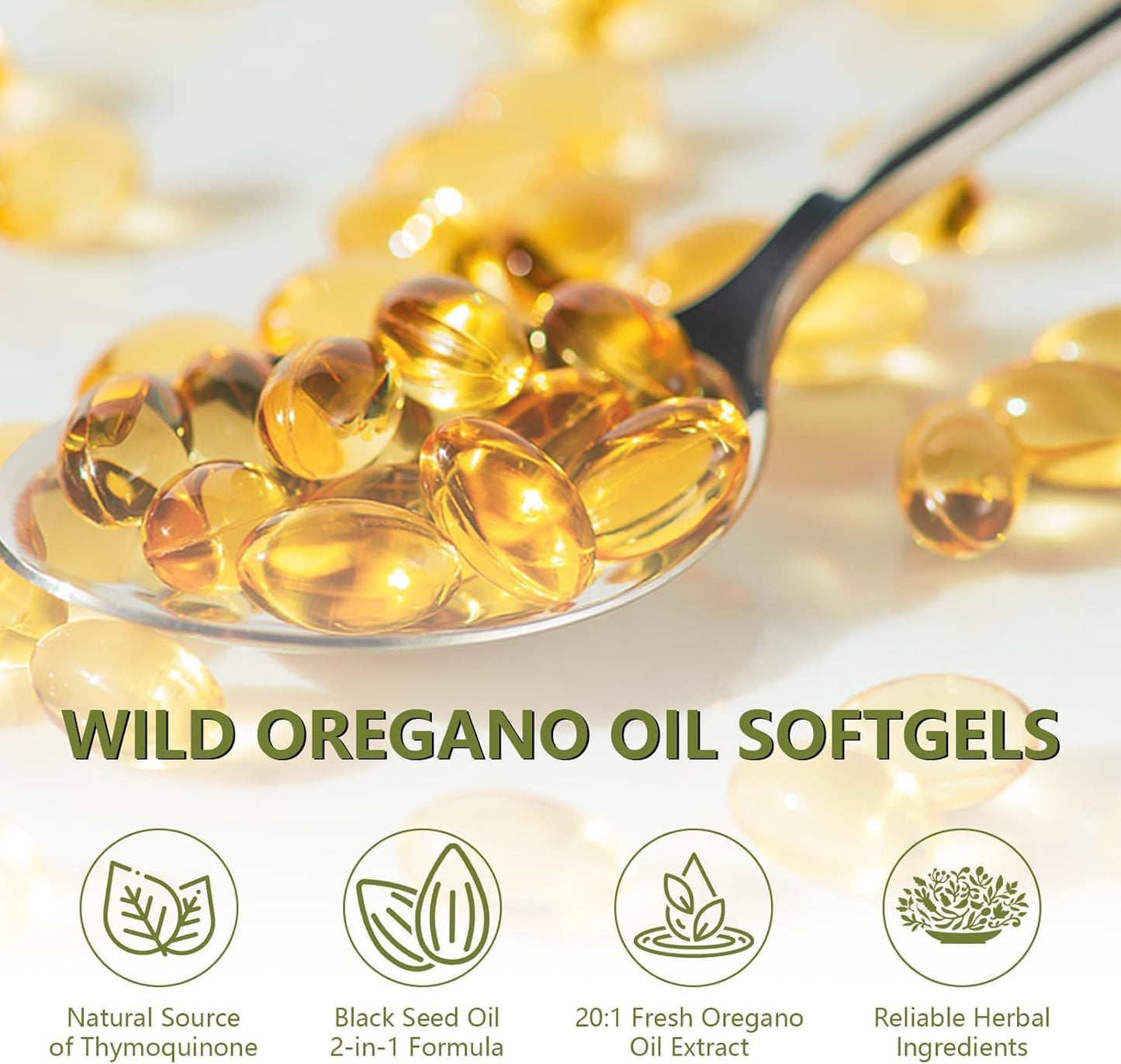 Herborigen Oregano Oil Softgels with Black Seed Oil – 180 Count | 4X Strength Carvacrol & Thymoquinone | Non-GMO