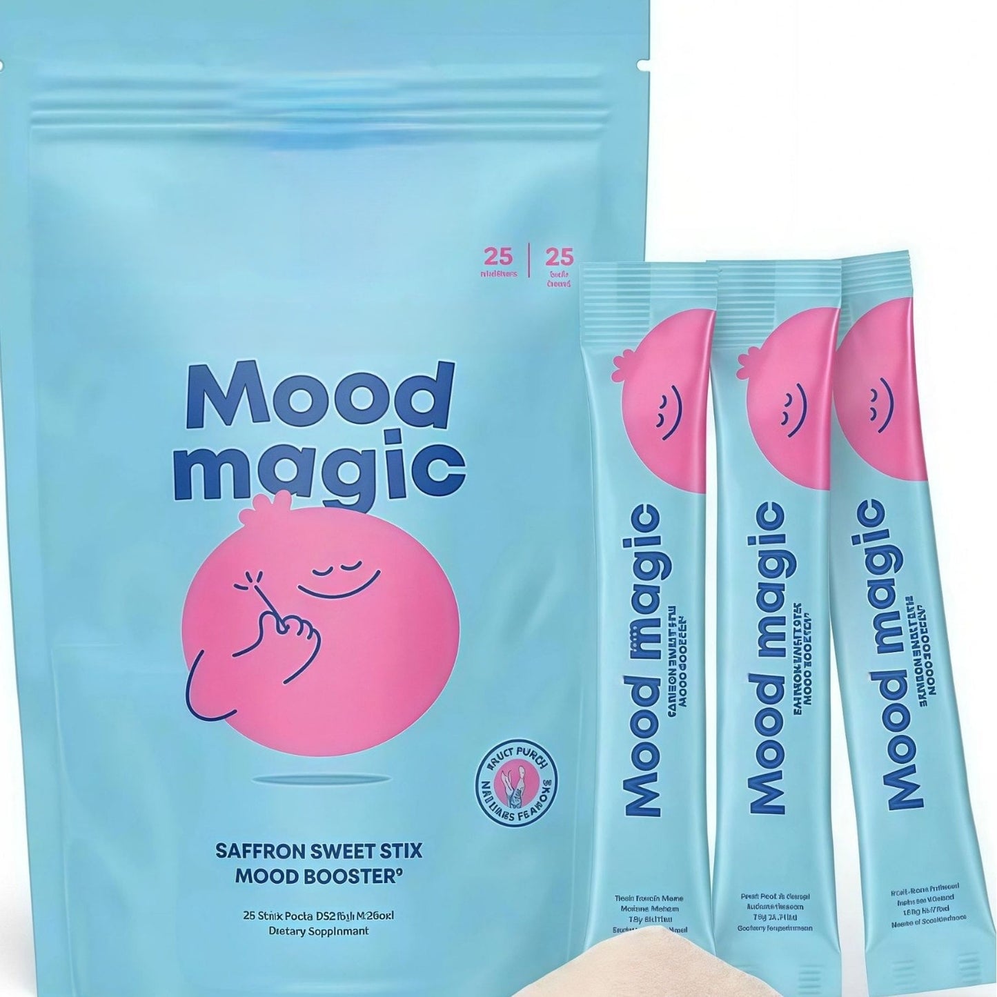 Mood Magic Saffron Extract Powder – Natural Mood Support & Stress Relief Supplement | Sugar-Free Calm Focus Drink Mix | 25 Servings