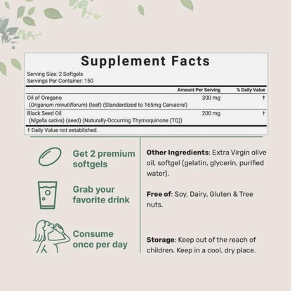 Oregano Oil Capsules (New Pouch) – Immune Support