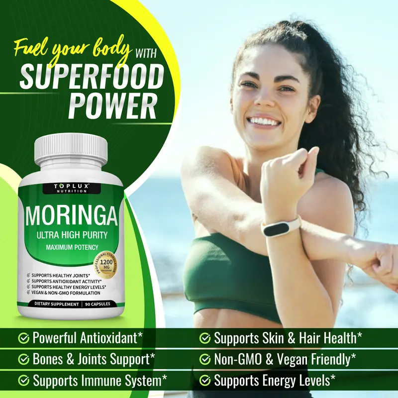 Moringa 1200mg Capsules – The Nutrient-Dense Superfood