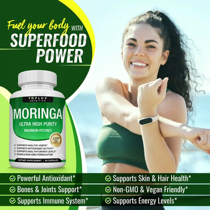 Moringa 1200mg Capsules – The Nutrient-Dense Superfood