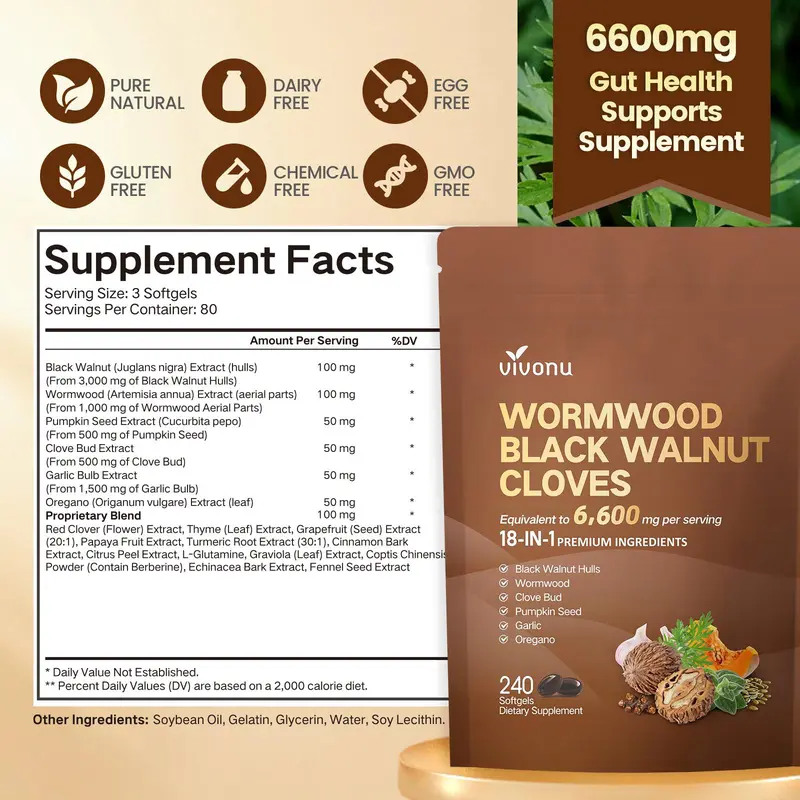 Black Walnut Capsules – Herbal Intestinal Cleanse