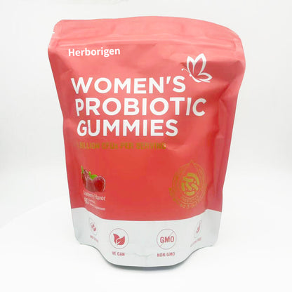 Herborigen Women's Probiotic Gummies 5 Billion CFUs Cranberry Flavor 60 Gummies Vegan Sugar Free for Digestive and Feminine Health